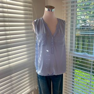 New York & Co. Light Blue Sheer Work Top